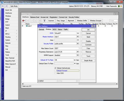 Setări avansate mikrotik routeros crearea unui punct virtual de acces wireless virtualap