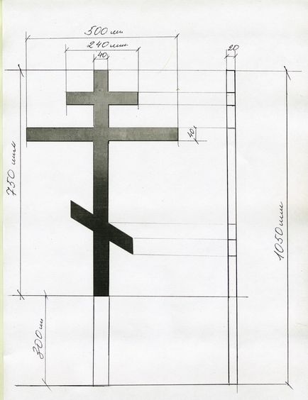 Dimensiunile crucii pe mormânt cu propriile mâini