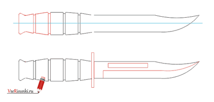Pentru a desena un cuțit în creion pas cu pas - cum să desenezi un cuțit cu un creion pas cu pas