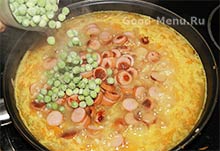 Rice kolbásszal - recept lépésről lépésre fotók