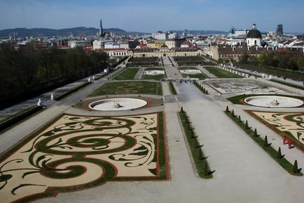 Grădină luxoasă de belvedere în stil regulat (austria, vena), me și design peisagistic