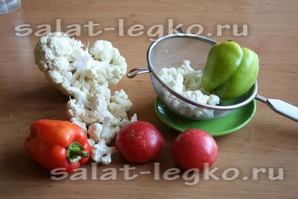 Saláta karfiol téli recept paradicsom és paprika