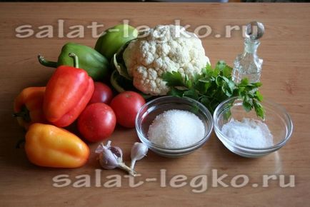 Saláta karfiol téli recept paradicsom és paprika