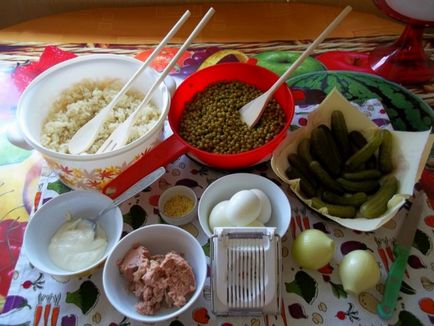 Salată cu ton, orez și castraveți, cutie pentru femei