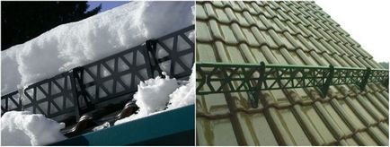 Capace de zăpadă pe acoperiș - tipuri, instalare și instalare