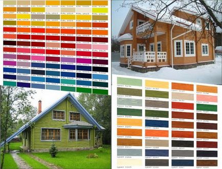 Combinația de culori a fațadei casei și a acoperișului