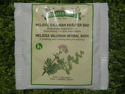 Sare de baie - balsam de lamaie și valerian (baie din plante melissa valerian) de la dresdner essenz - recenzii,
