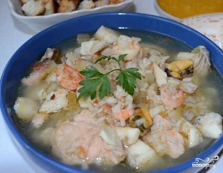 Soup - Bouillabaisse - rețetă pas cu pas cu fotografie