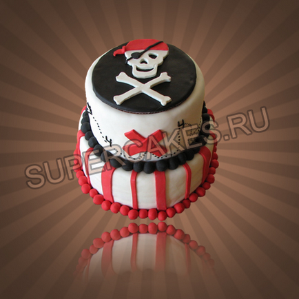 Tort cu teme pirat, o plăcintă pentru ziua de naștere pirat 1700r pentru 1kg