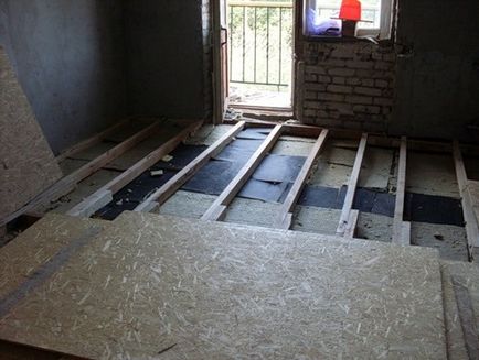 Montarea plăcilor osb pe o șapă de beton, sub podea din lemn, parchet și linoleum