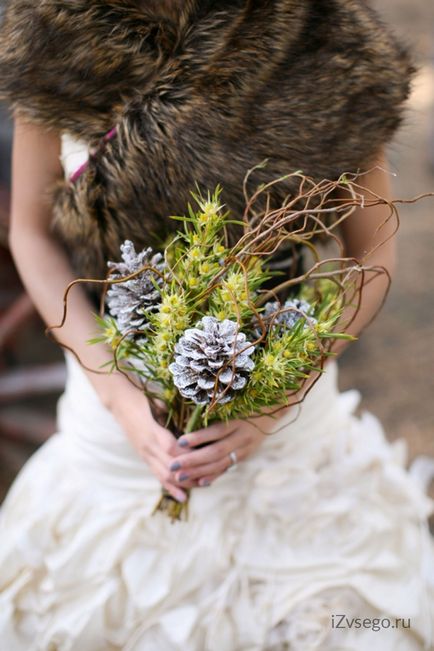 Ornamente cu conuri - un buchet de mireasa cu mainile proprii realizate din materiale naturale