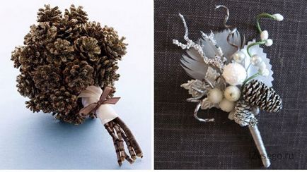 Ornamente cu conuri - un buchet de mireasa cu mainile proprii realizate din materiale naturale