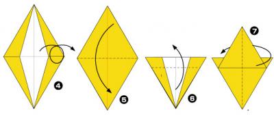 Schema de lecție origami luna (luna) din hârtie