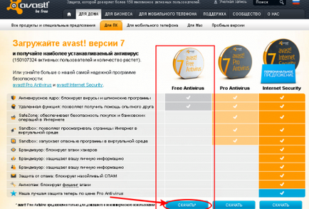 Instalarea antivirusului gratuit avast