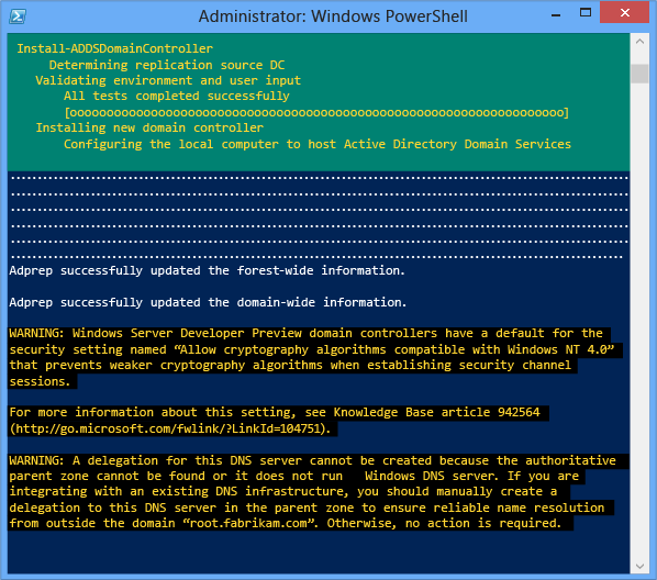 Instalarea replicii controlerului de domeniu Windows Server 2012 în domeniul existent (nivelul 200)
