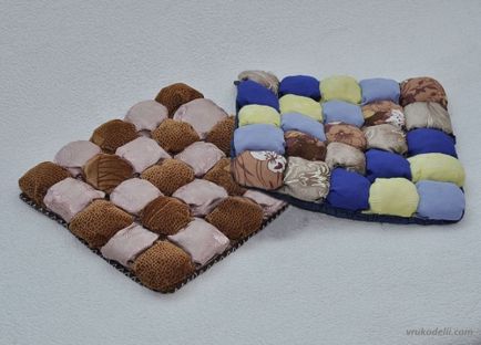 Kényelmes párnák, Lábtartók stílusában patchwork a széklet és székek, kézimunka