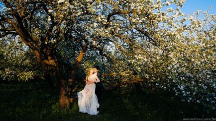 Nunta de primăvară în livada de măr înflorit!