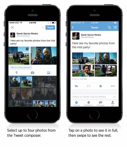 Twitter poate atașa acum mai multe fotografii și le marchează pe oameni