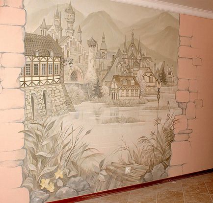 Pictură artistică a pereților în interior - pe!