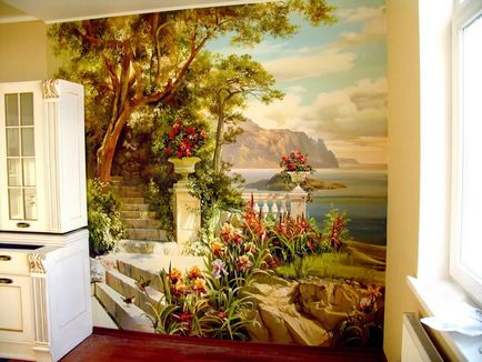 Pictură artistică a pereților în interior - pe!