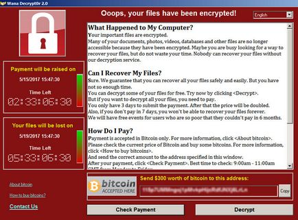 Ne oprim de la un atac masiv de către un virus-encryptor wana decrypt0r 2