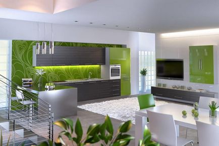 Bucătărie verde (54 de fotografii), o instrucțiune video cu privire la designul interiorului de către propriile mâini, design,