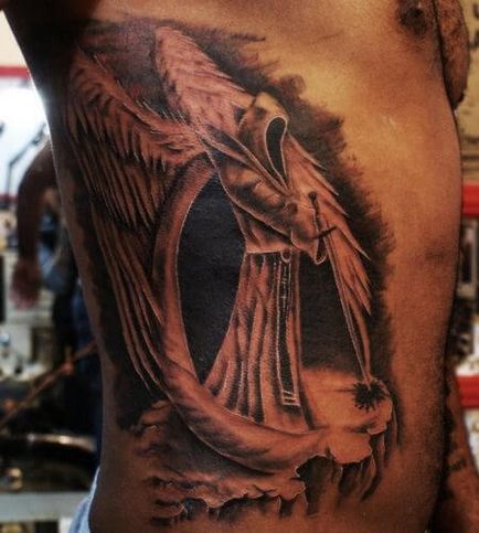 Semnificația tatuajului este îngerul morții, arta tatuajului! Tatuaje, tatuaje la Kiev