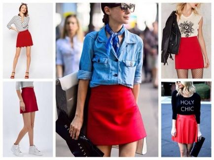 Яскраво-червоний і червоний кольори поєднання в одязі для яскравих образів