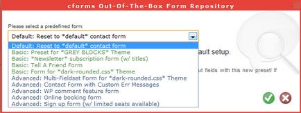 Cforms ii - wodpress info