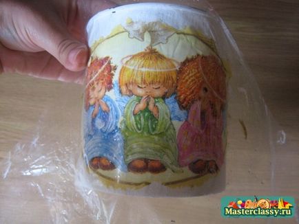 Decoupage üvegekbe ceruzák vagy tollak