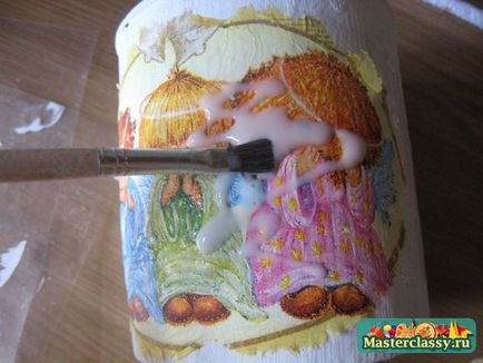 Decoupage tégelyek alatt ceruzák vagy toll (decoupage) Decoupage üvegekbe ceruzák vagy tollak
