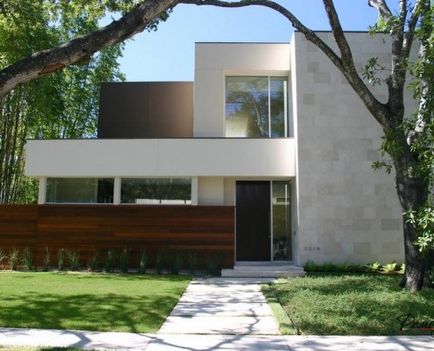 Design de case în stilul minimalismului exteriorul stilat al fațadei vilelor