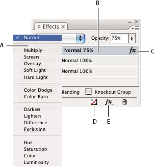 Adăugarea de efecte de transparență la obiectele din Adobe Indesign