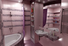 Фіолетова ванна кімната фото, дизайн, приклади оформлення