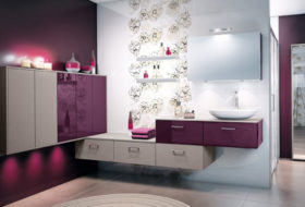 Lila fürdőszoba fotó, design, design példákat