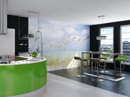 Фрески на стіну в інтер'єрі кухні дизайн малюнка своїми руками