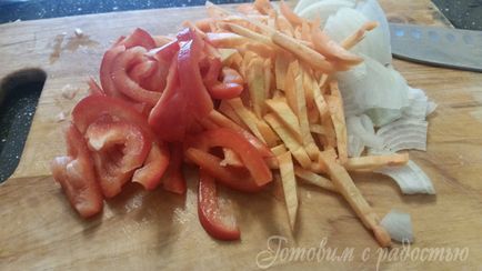 Funchoza garnéla és zöldség, recept fotó