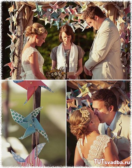 Az ötlet egy nyári esküvő gyermek szélkereket lécre fotó - esküvő portált