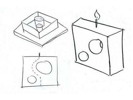 Făcând lumânări cu mâinile lor de forme diferite