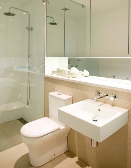 Hogyan válasszuk ki a polcokra és a polcok a fürdőszoba - modern változatai a fotó a belső