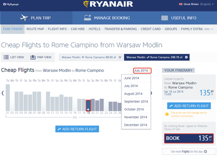 Cum să cumpărați un bilet în înregistrarea online Ryanair pas cu pas