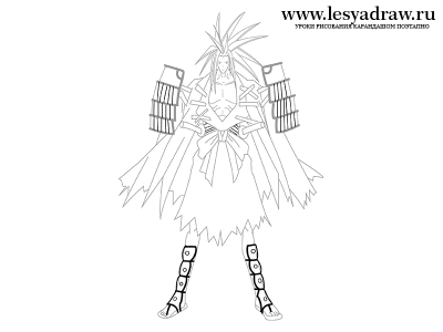Як намалювати амідамару духу з аніме шаман кінг поетапно