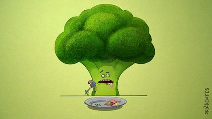 Cum să atragă broccoli cu creion sau vopsele în etape