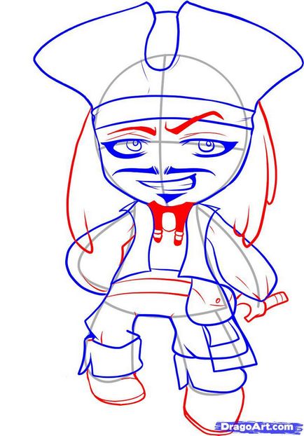 Hogyan kell felhívni a chibi Jack Sparrow ceruza szakaszában (Köszönet Draw 1841) Hogyan kell felhívni a chibi Jack Sparrow ceruza szakaszaiban