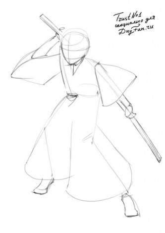 Як намалювати Тоширо хіцугая