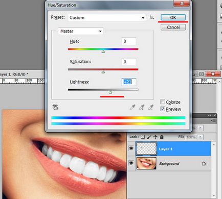 Hogyan fehéríti a fogakat a Photoshop