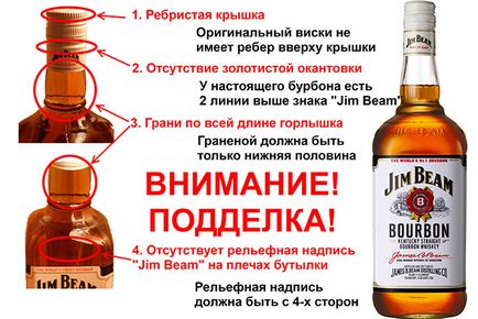 Hogyan lehet megkülönböztetni a hamis bourbon Jim Beam (Jim Beam) az eredeti