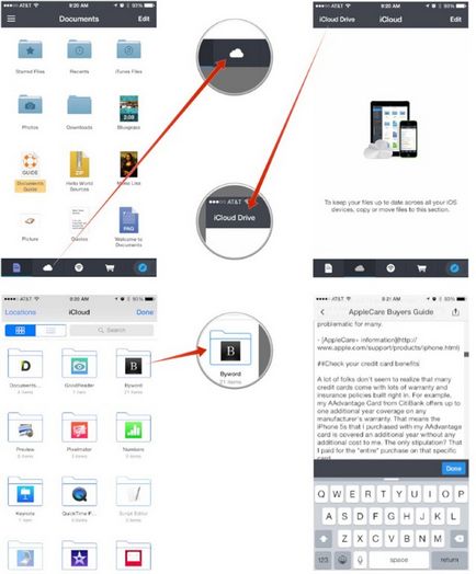 Cum se afișează fișierele în unitatea icloud pe un dispozitiv mobil utilizând documentele 5