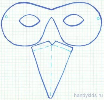 Cum să faci o mască de cioară - o mască de hârtie pentru copii cu mâna ta
