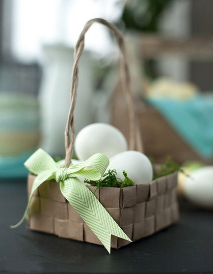 Hogyan készítsünk húsvéti kosarakba az anyagi kéznél saját kezűleg